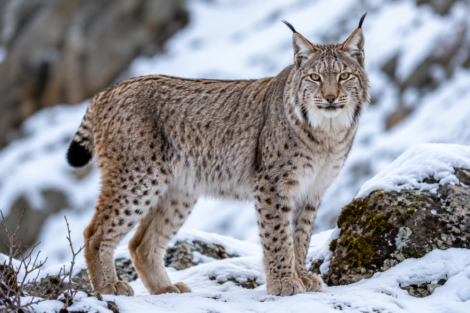 AI-generated Eurasian Lynx in a Himalayan landscape