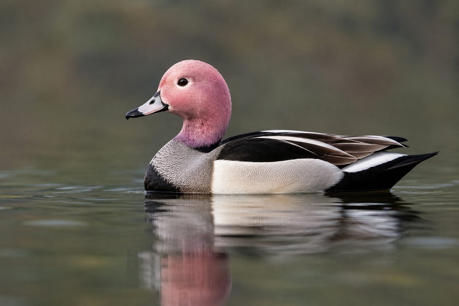 AI-generated reconstruction of Pink-headed Duck, Rhodonessa caryophyllacea