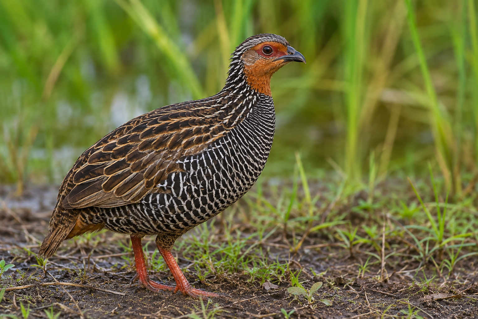 Swamp Francolin, Ortygornis gularis
